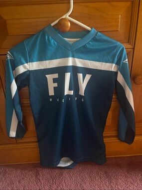Kids Teal & Navy Long Sleeve Jersey